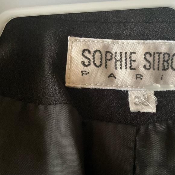 Vintage SOPHIE SITBON jacket with gorgeous jeweled buttons and checkered sleeve. - Picture 8 of 9